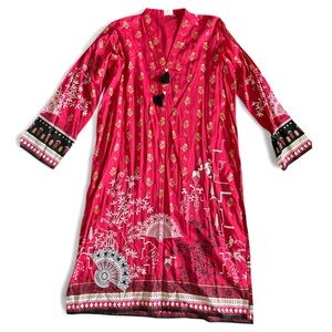 Elegant Red Long Sleeve Dress